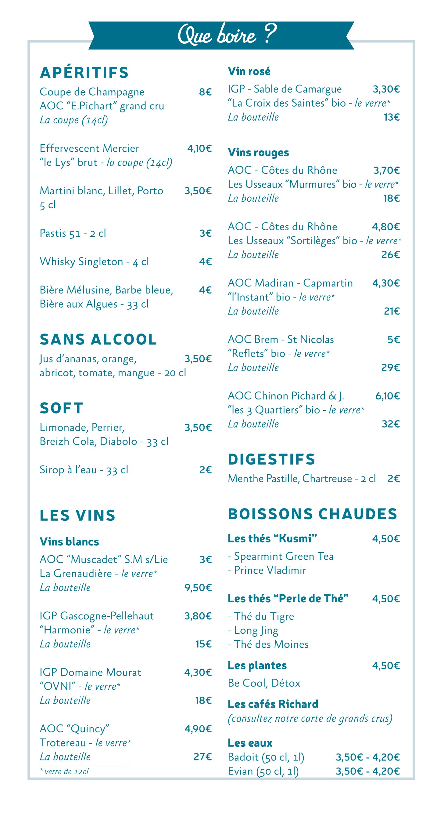 vendee mag restaurant la roche-sur-yon aux algues etc carte des boissons