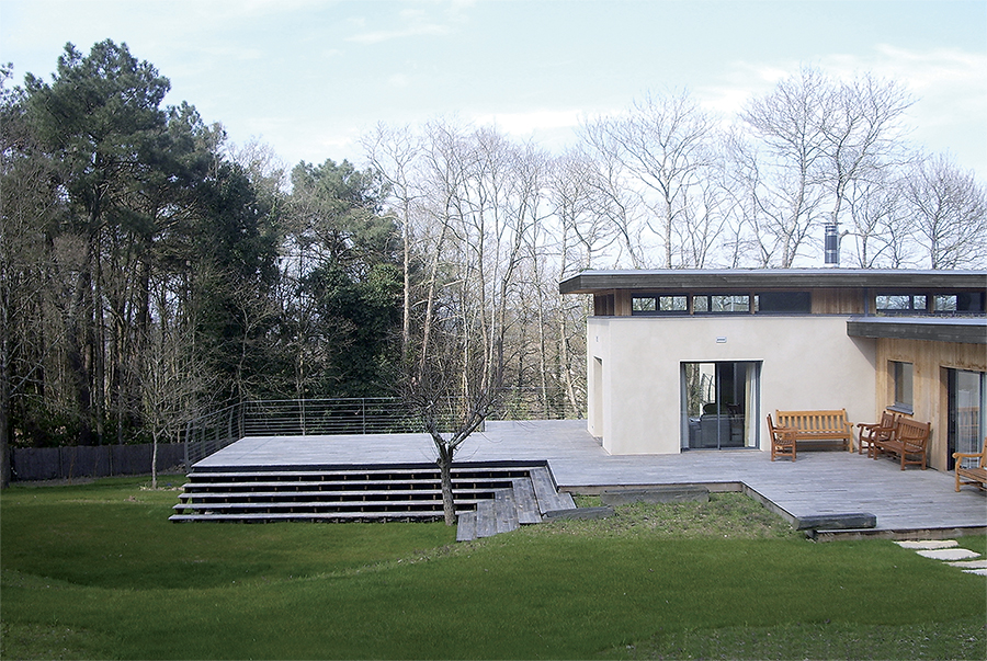 Maison mixte bois et brique Monomur écologique et bio-climatique - REDON 35 - Ille et Vilaine