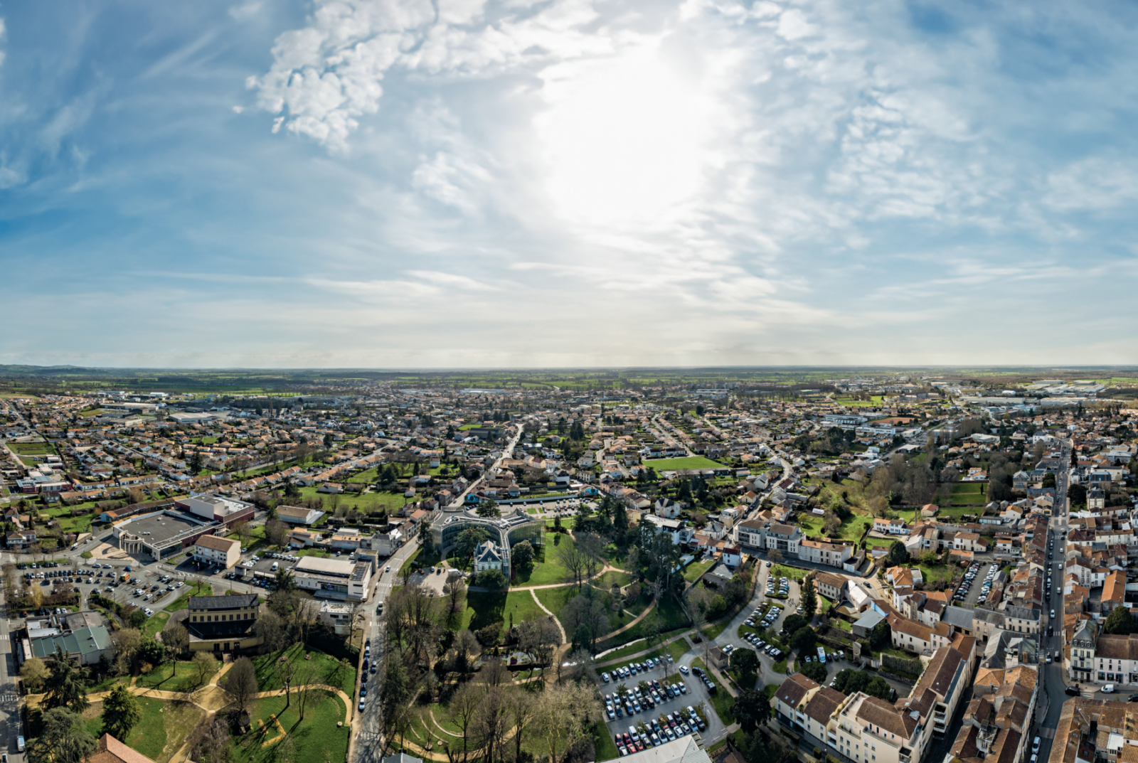 Les Herbiers vue du ciel